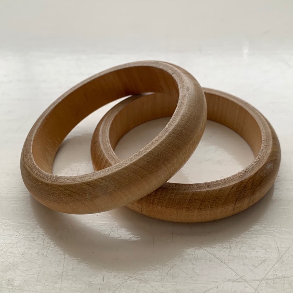 Wood bangle bracelets